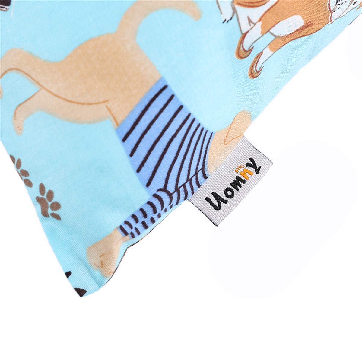 UOMNY pillowcase care shot with machine wash cold and gentle cycle.