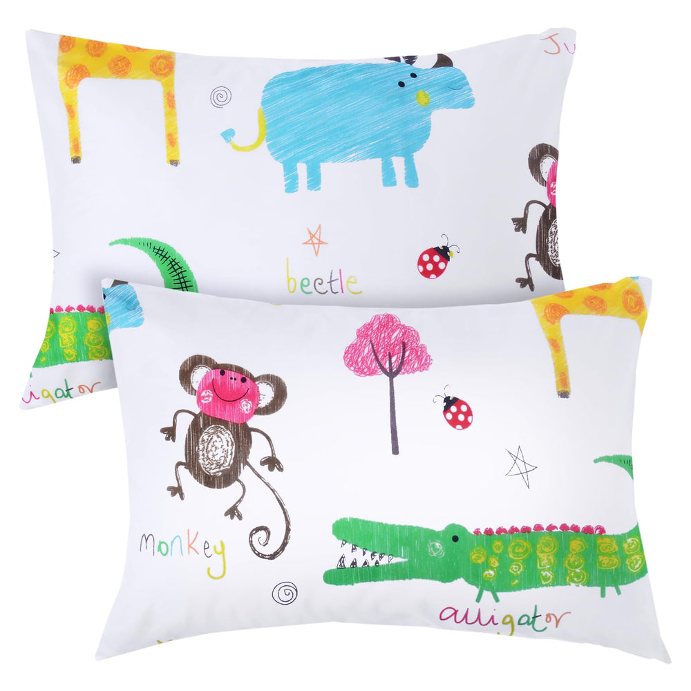 UOMNY Safari toddler pillowcase on a 13x18 pillow, soft and breathable.