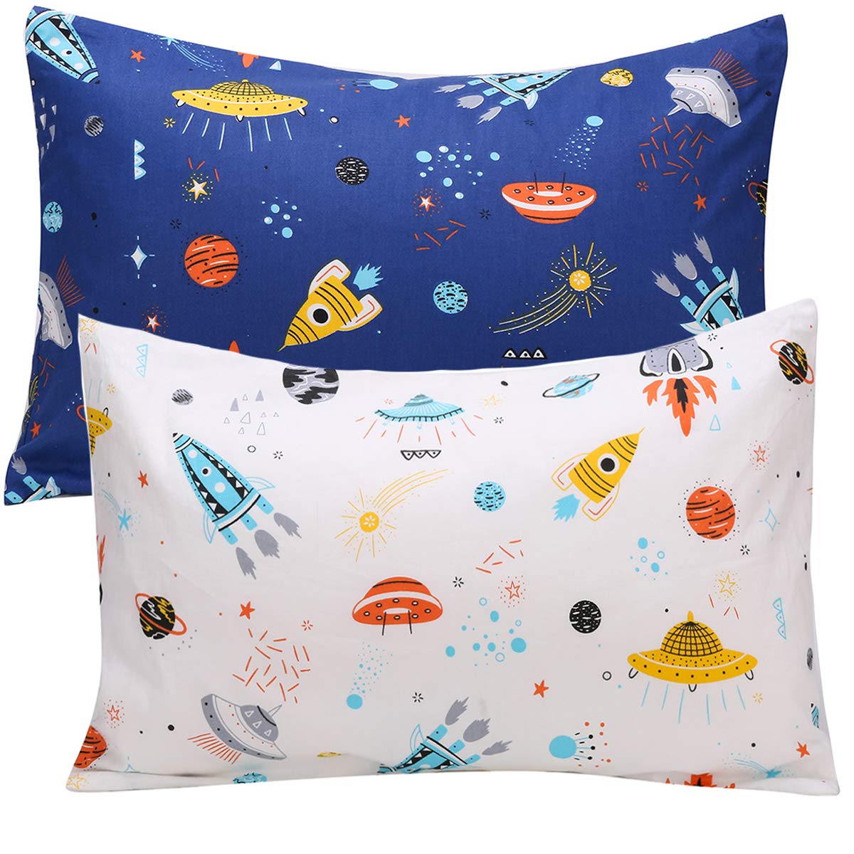 UOMNY space toddler-pillowcases 13x18 on bed for restful sleep.
