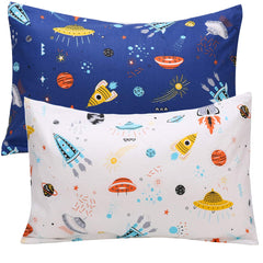 UOMNY space toddler-pillowcases 13x18 on bed for restful sleep.