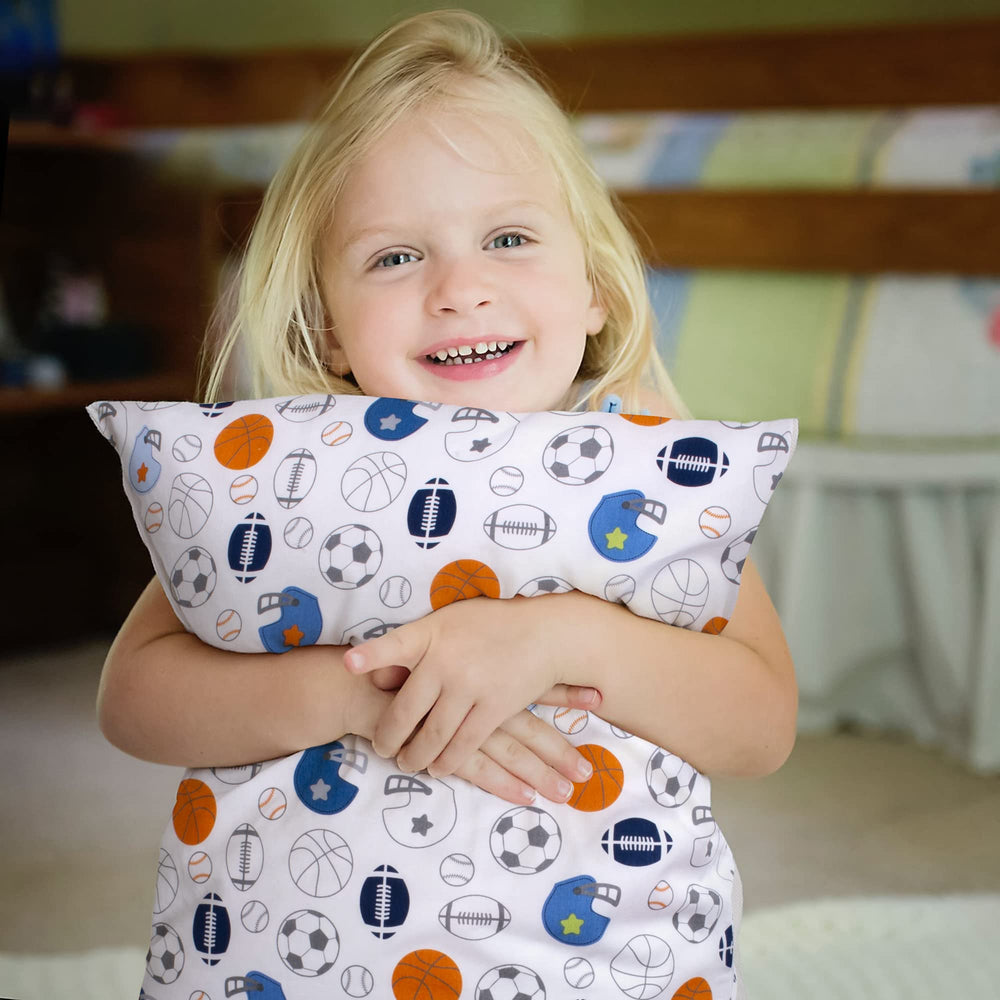 Perfect decor for sports-themed rooms on boys' or girls' beds.