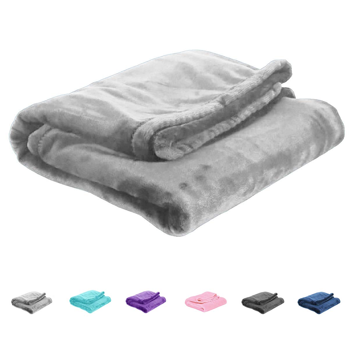 UOZZI BEDDING all-season gray flannel fleece baby blanket soft and cozy for crib use