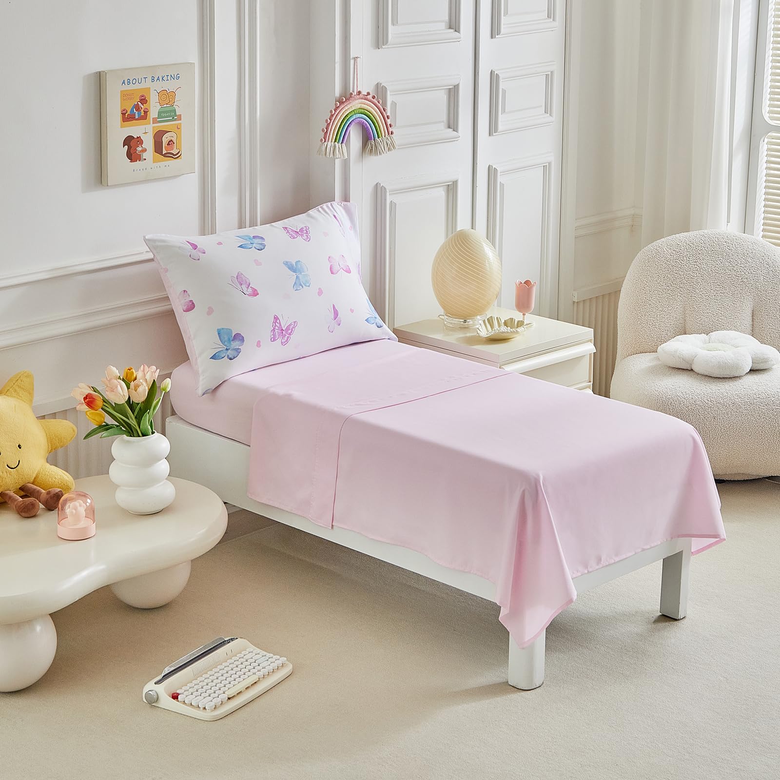 UOZZI BEDDING butterfly toddler set gift-ready packaging.