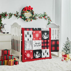 UOZZI BEDDING Christmas Gray crib fitted sheet offers soft breathability for babies.