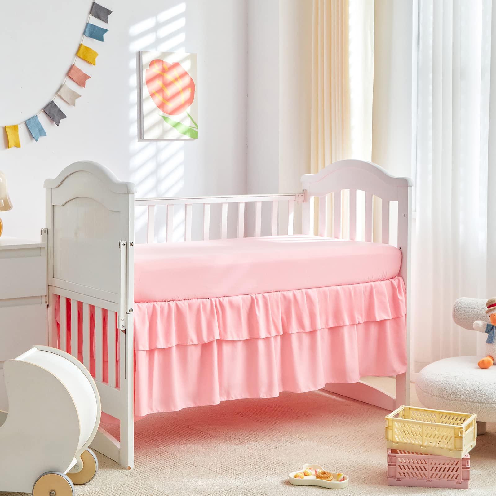UOZZI Bedding crib skirt 28x52+14 creates tidy finish