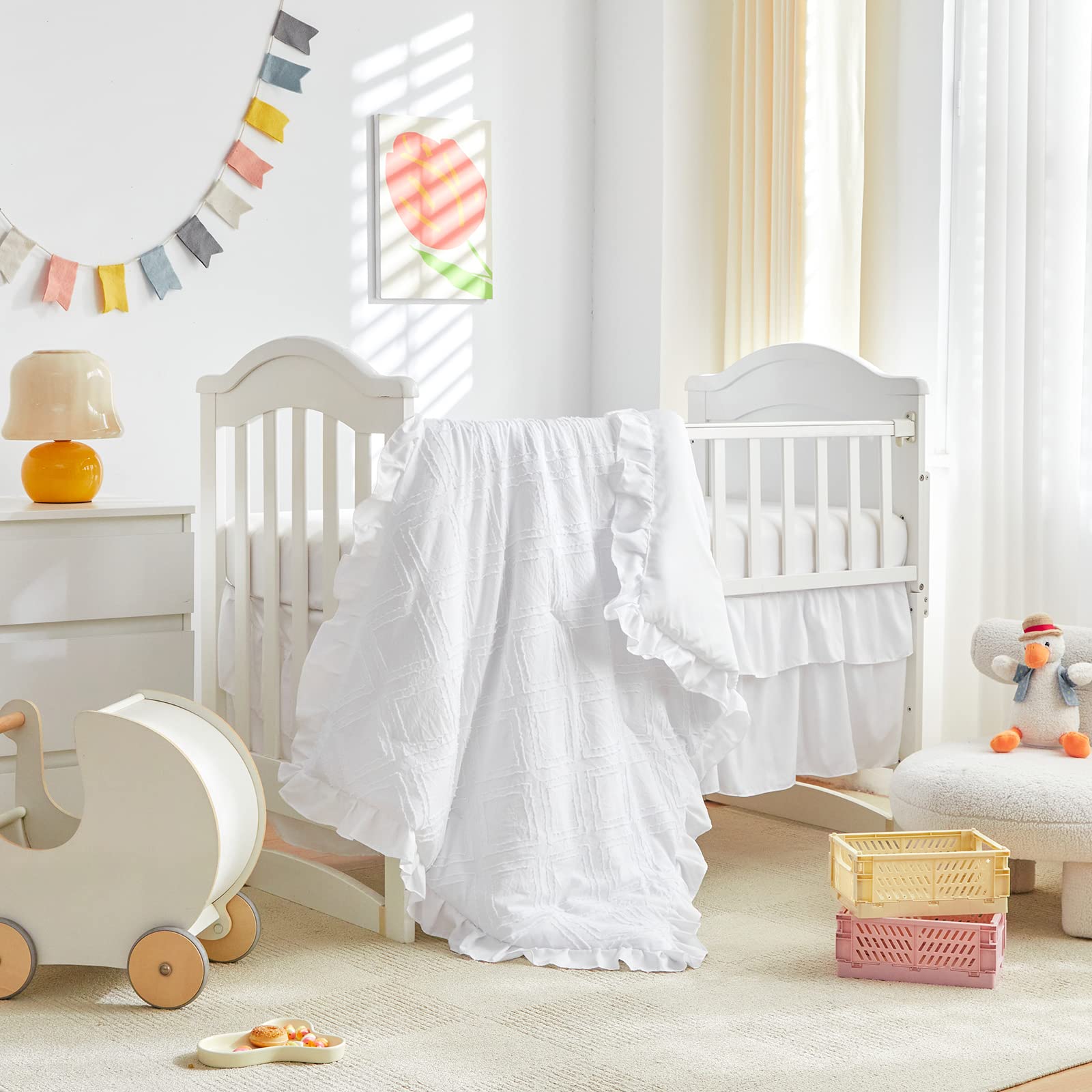 UOZZI BEDDING fitted crib sheet 28x52 provides secure, snug fit
