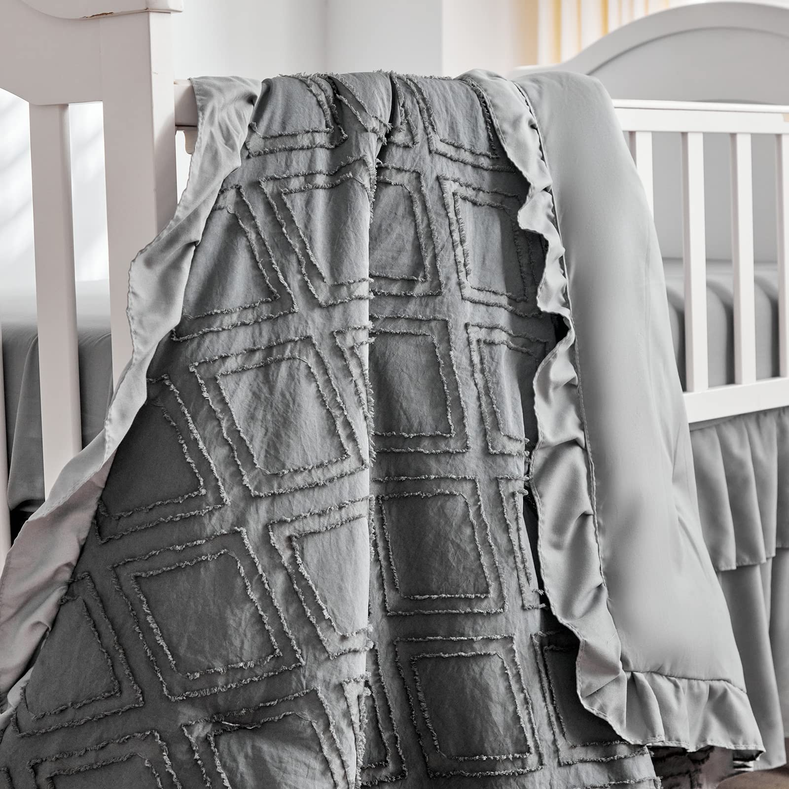 Two-inch ruffle detail adds cute, luxurious touch