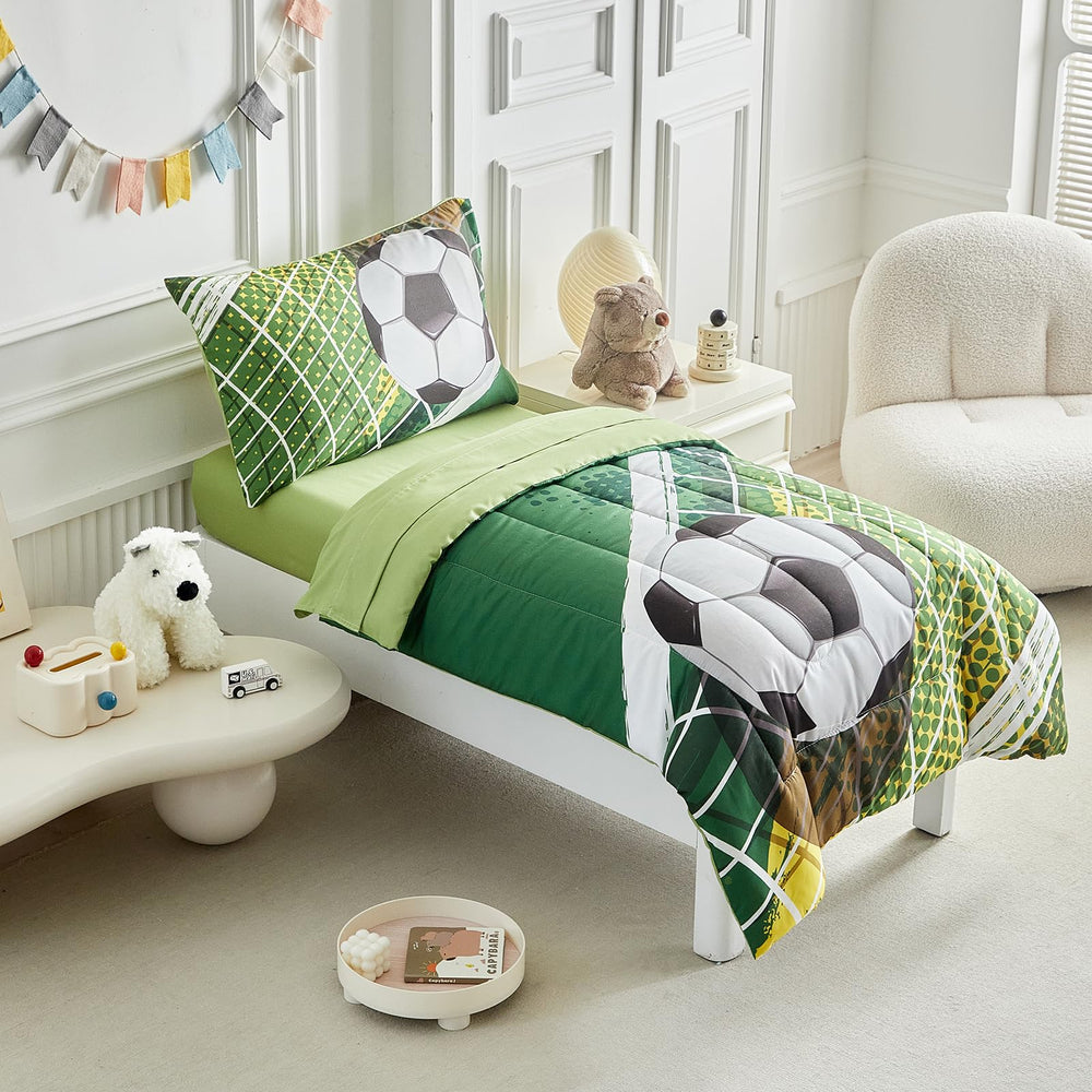 UOZZI BEDDING soccer toddler fitted sheet secure fit for standard bed