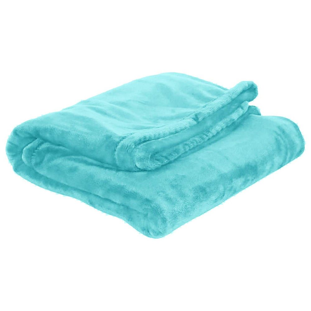 UOZZI Bedding teal fleece blanket soft to touch for baby skin