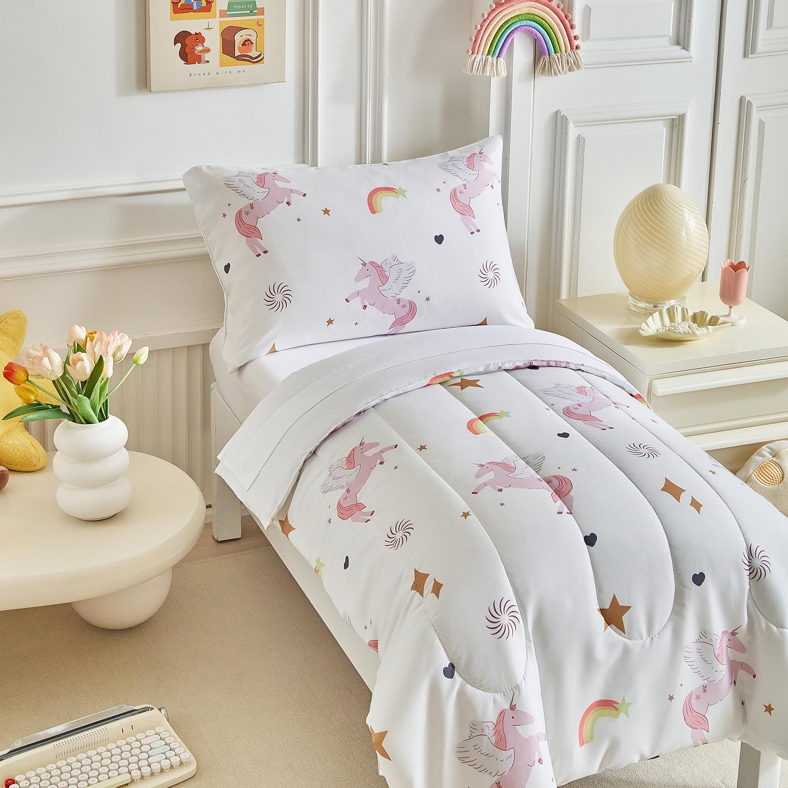 UOZZI BEDDING toddler flat sheet adds soft, cozy surface for naps
