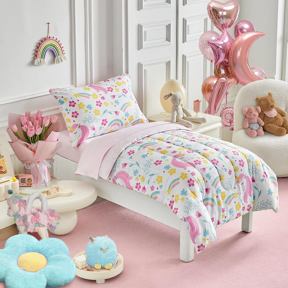 UOZZI BEDDING unicorn bedding set for toddlers with a dreamy unicorn design and soft colors.