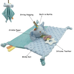 Upalupa plush blue fabric lovey feels soft and safe on baby skin