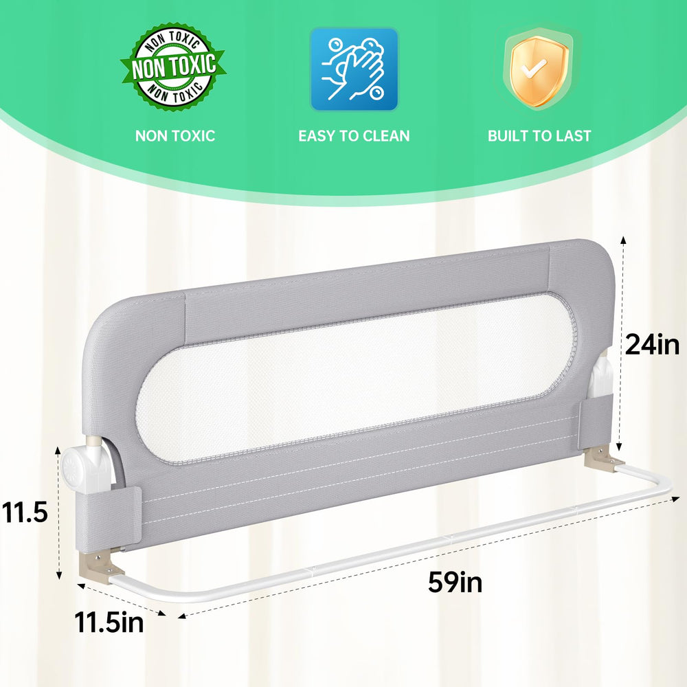 Close-up of the reinforced anchor safety system on the UPGOGO bed rail