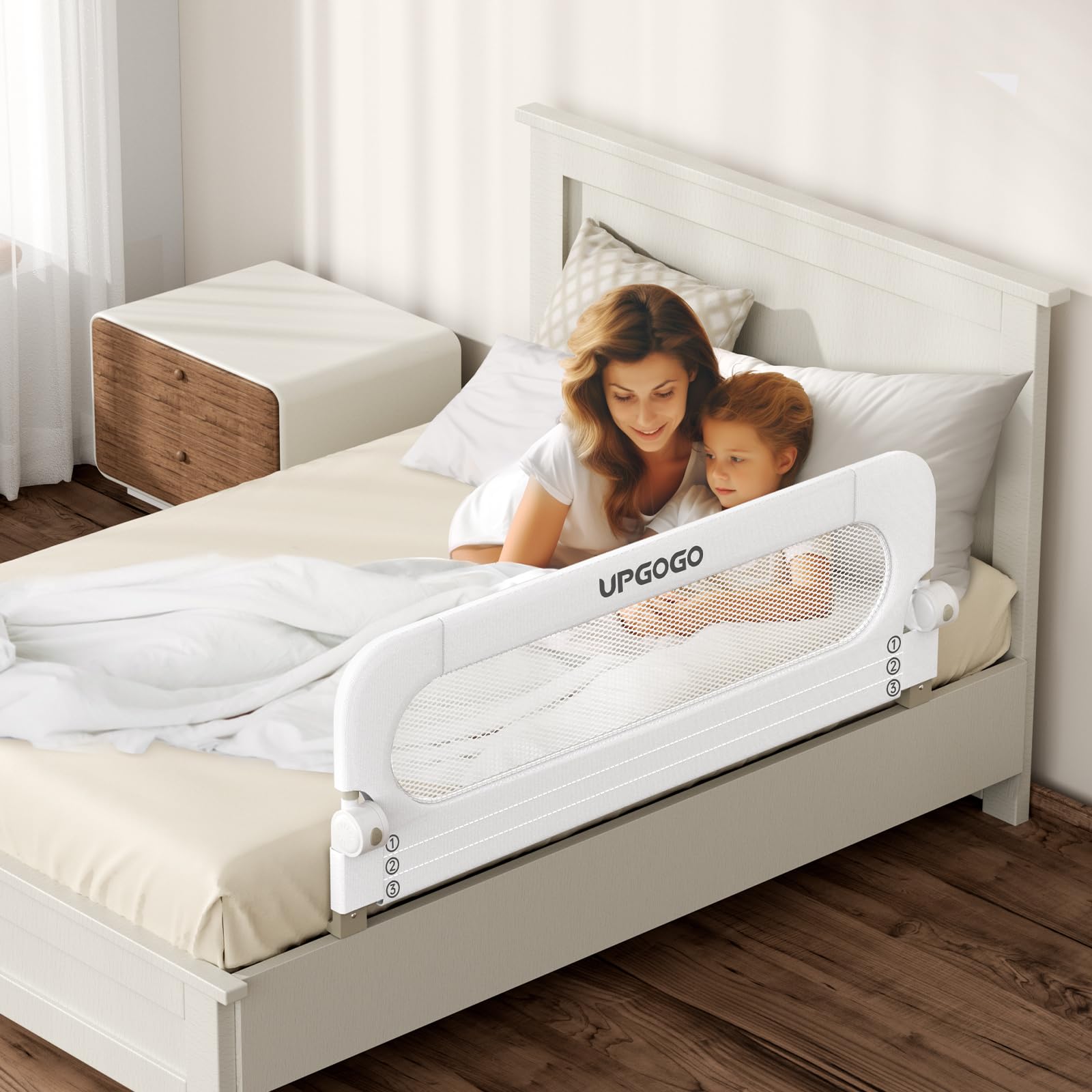 UPGOGO bed rail fits bunk, full, queen, king and twin beds