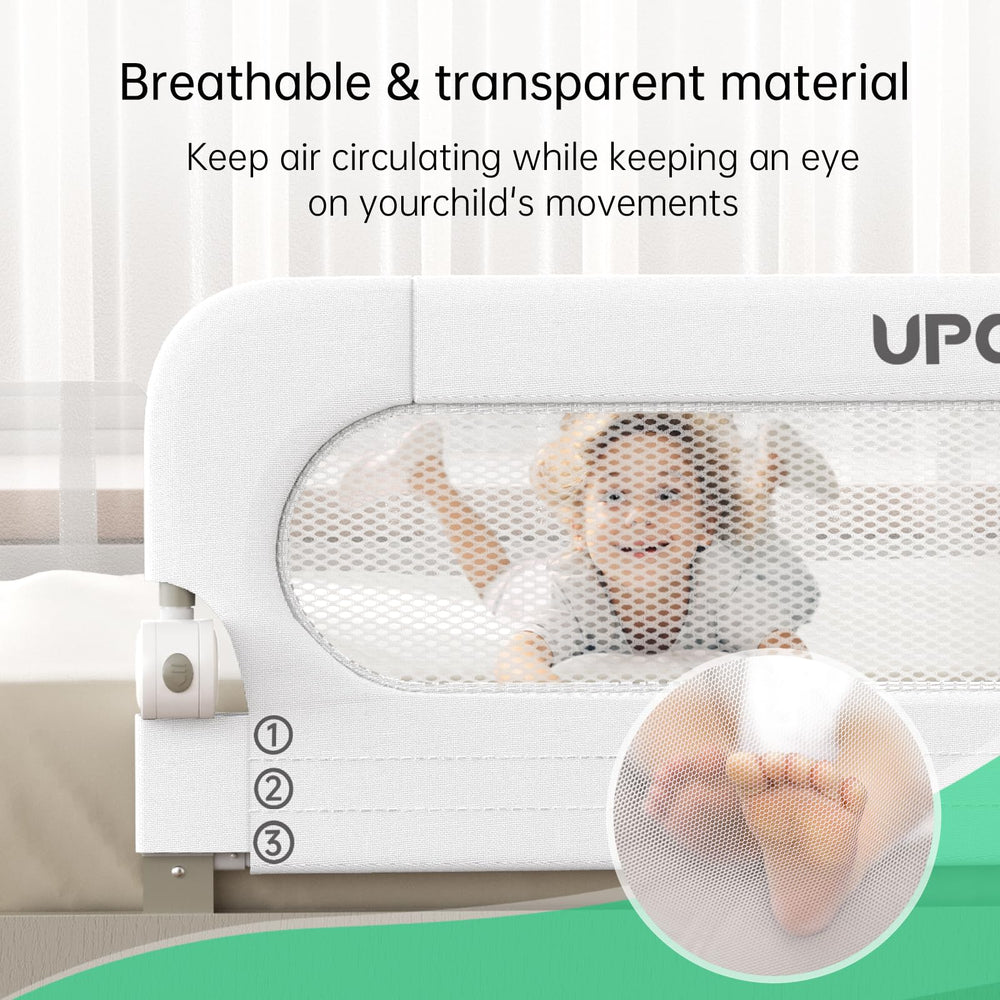 Tool-free installation of UPGOGO bed rail in minutes