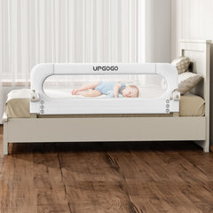 UPGOGO folding bed rail hero view showing full-length guard for safer sleep.