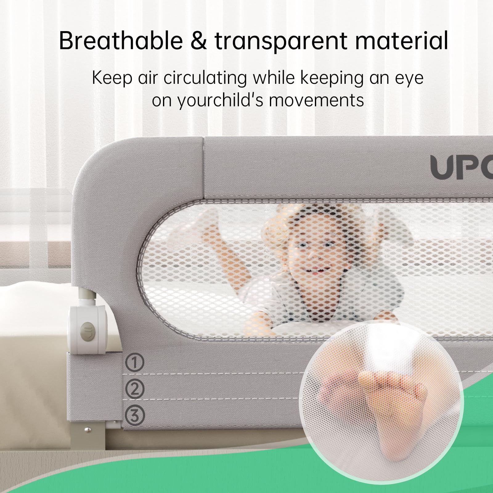 UPGOGO safety lock foldable design allows easy in-and-out access for kids