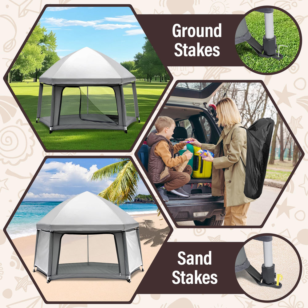 UPHUNAL sturdy fiberglass and aluminum poles ensure stability
