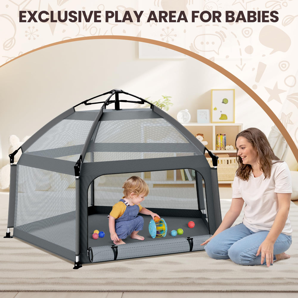 UPHUNAL large unfolded play area 61.3 by 47.2 inches
