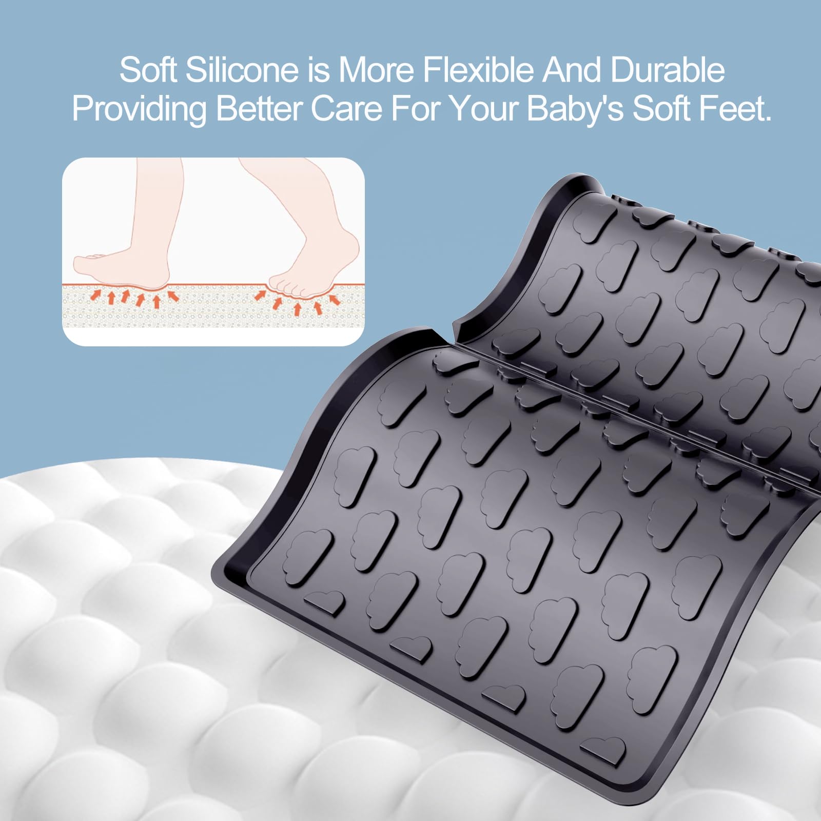Upifen silicone floor mat is waterproof and quick to rinse after outings.