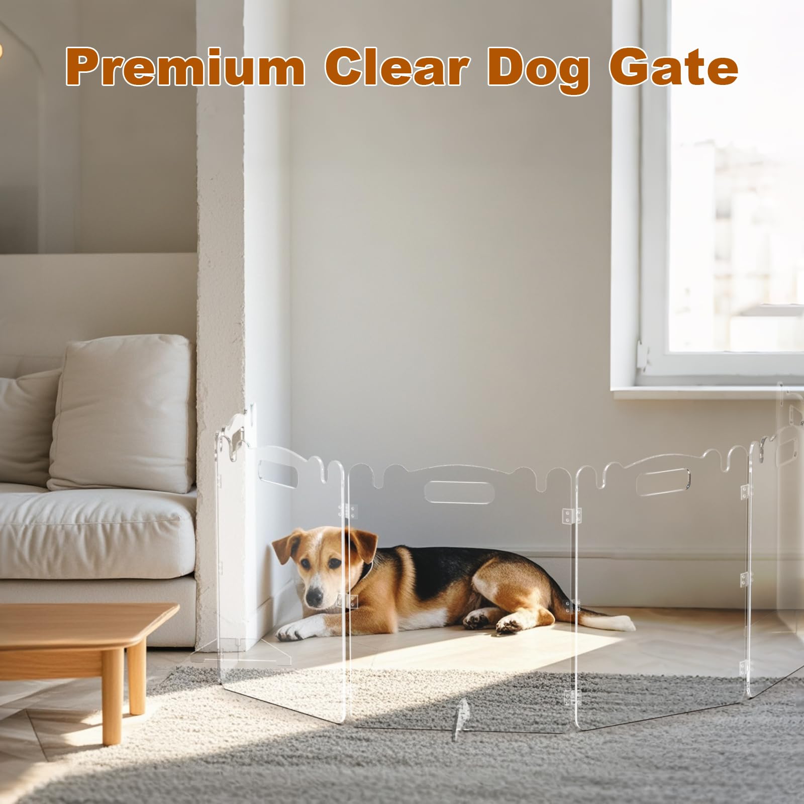 Upitry Clear Acrylic Gate as a decorative room divider.