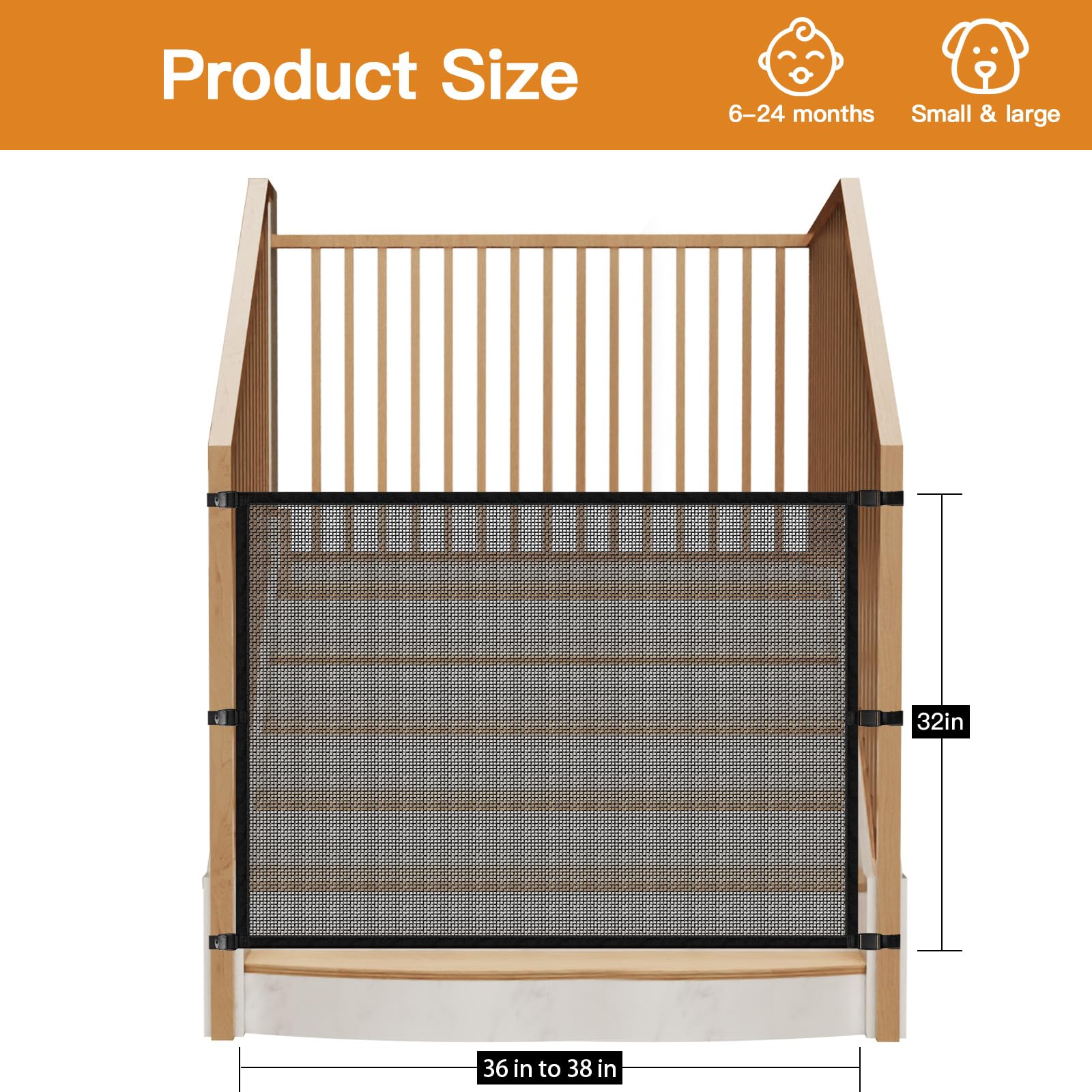 Upitry double-guardrail design secures stairs without damaging banisters.