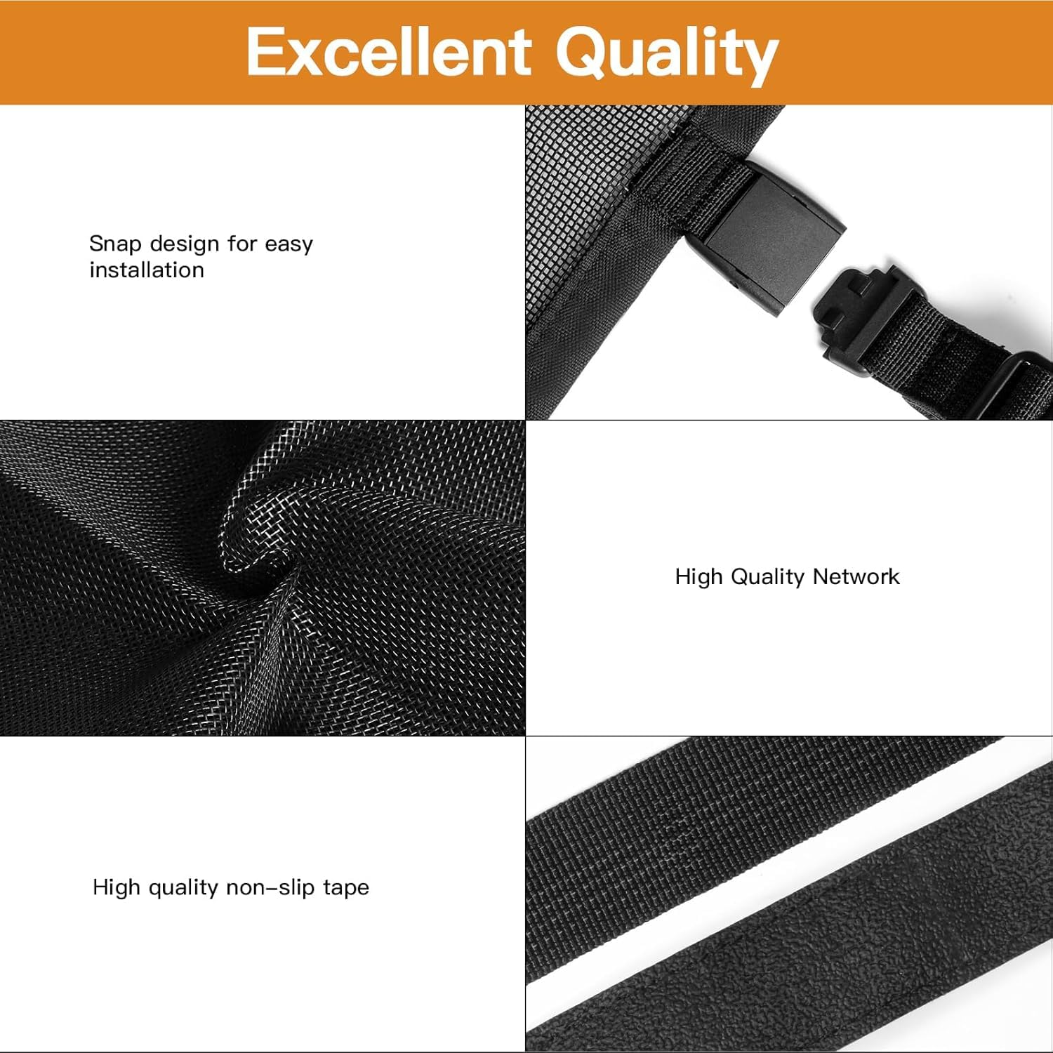 Upitry stair safety net installation with adjustable straps.