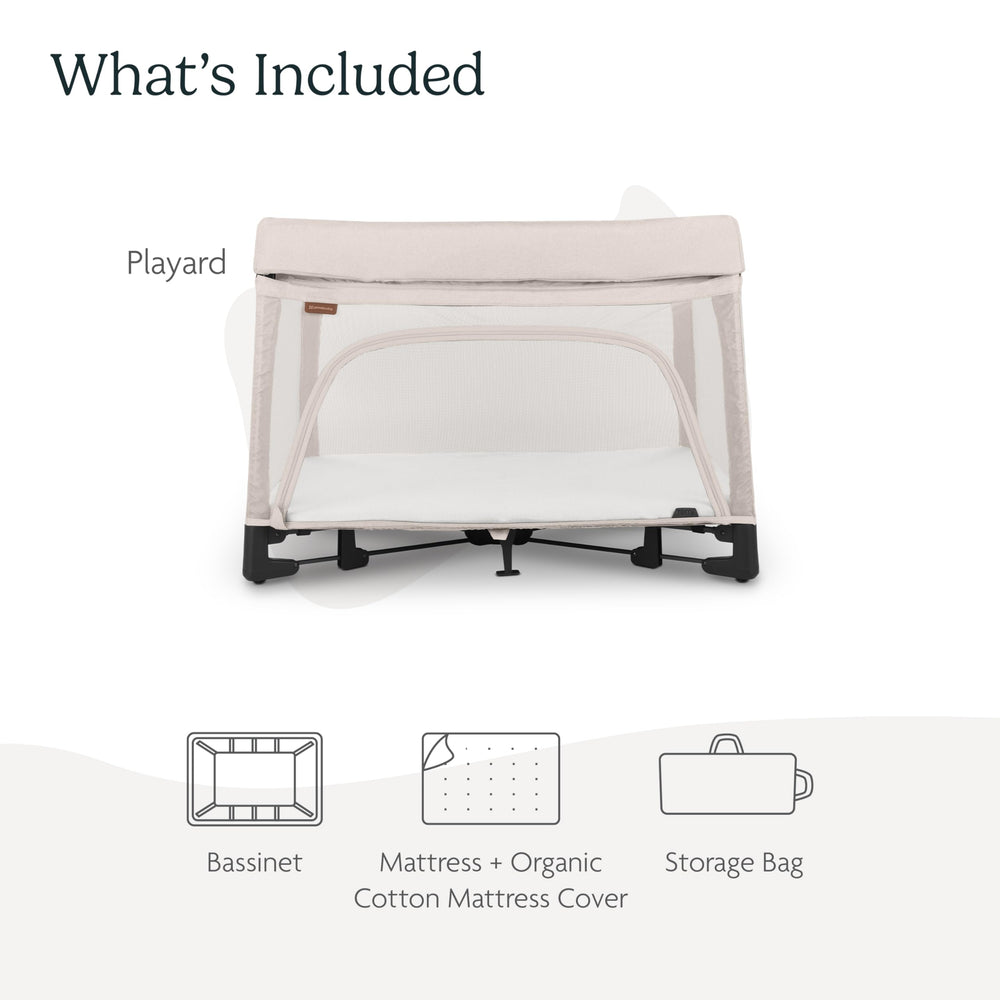 UPPAbaby Remi Playard zip-on bassinet supports newborn sleep close to parents