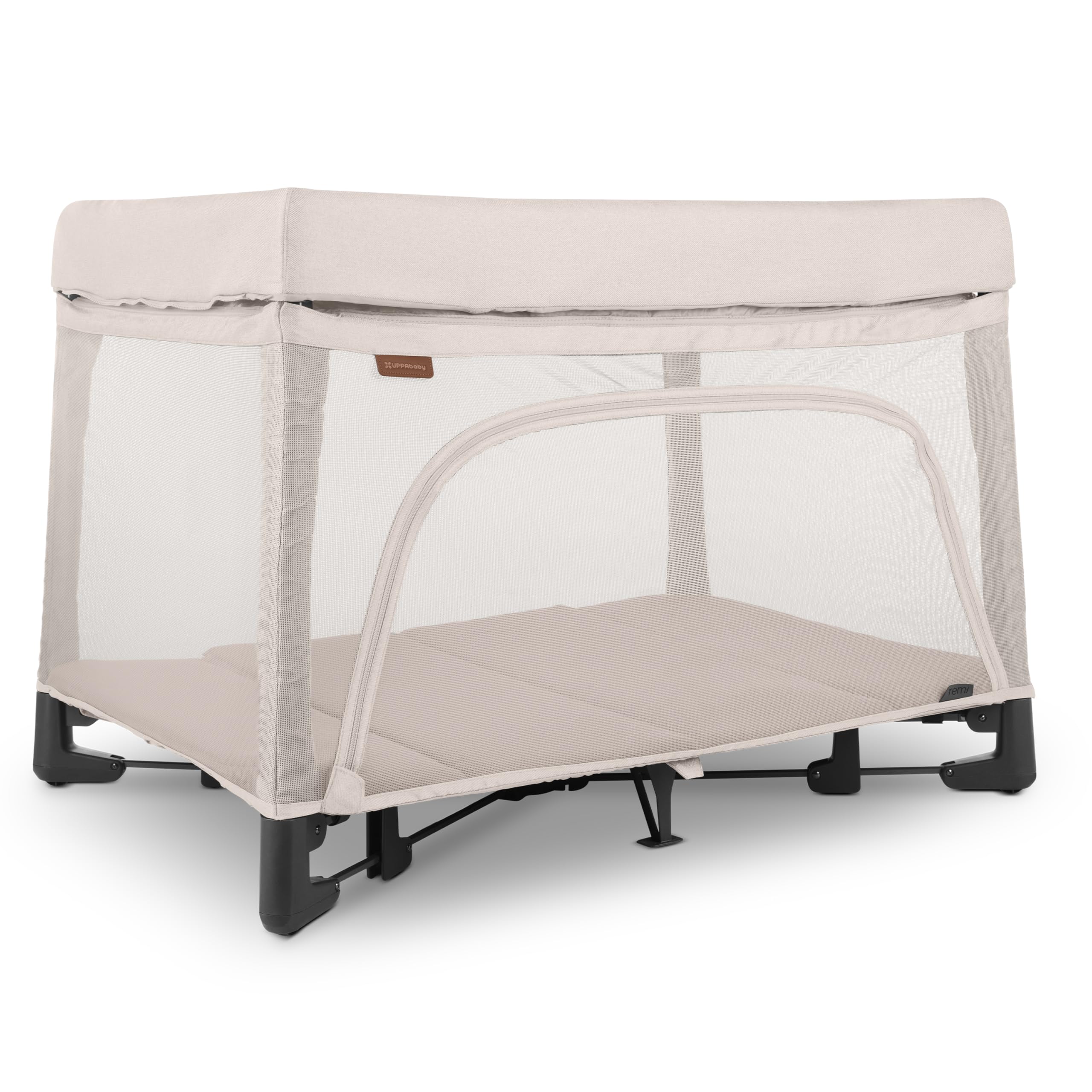 UPPAbaby Remi Playard open design allows easy baby viewing and gentle soothing from any angle