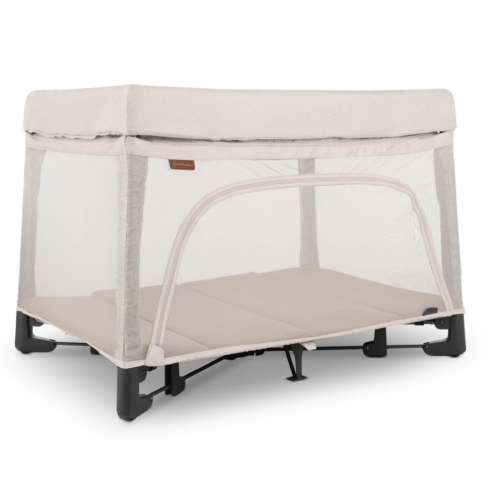 UPPAbaby Remi Playard open design allows easy baby viewing and gentle soothing from any angle