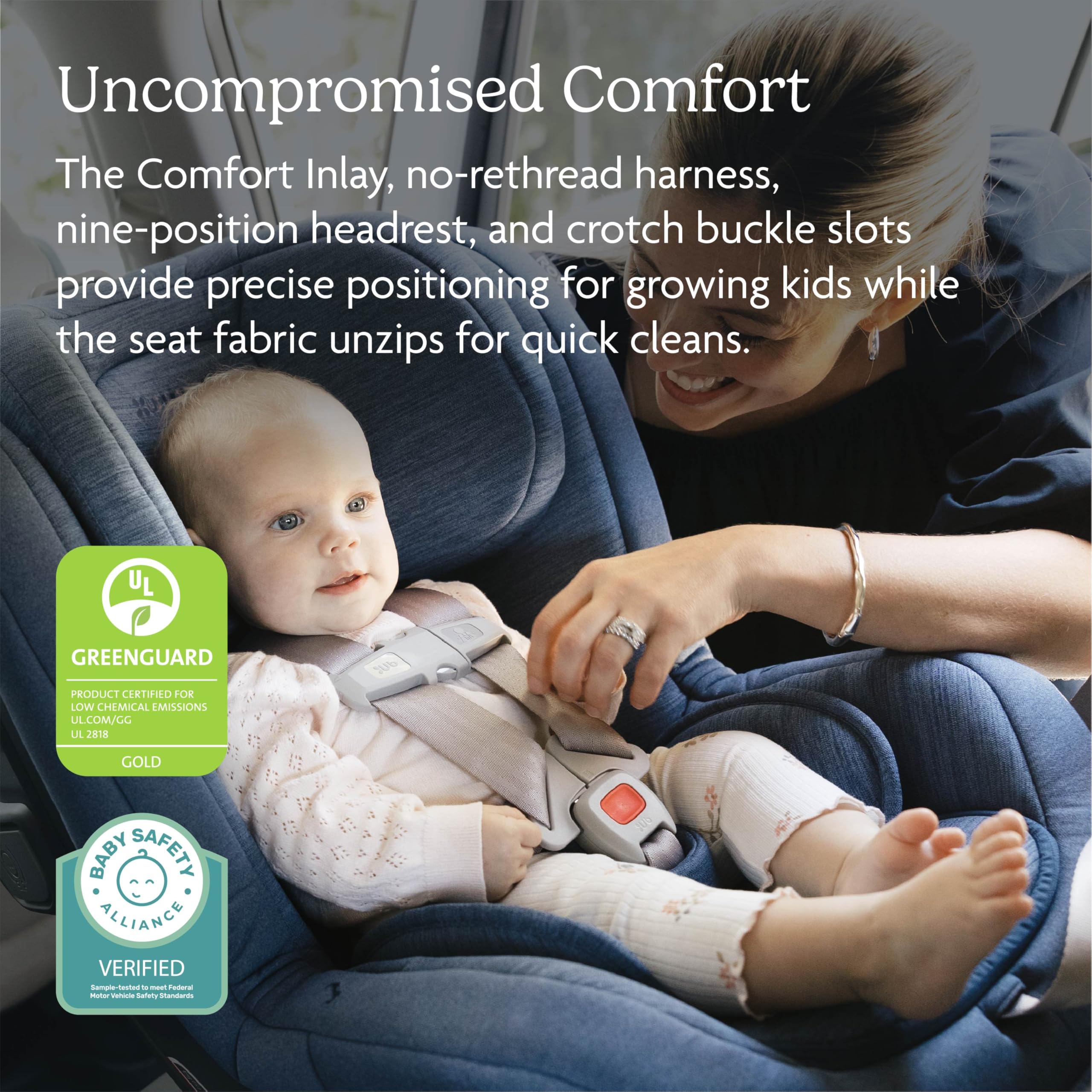 UPPAbaby Rove Comfort Inlay cushions infants for proper support.