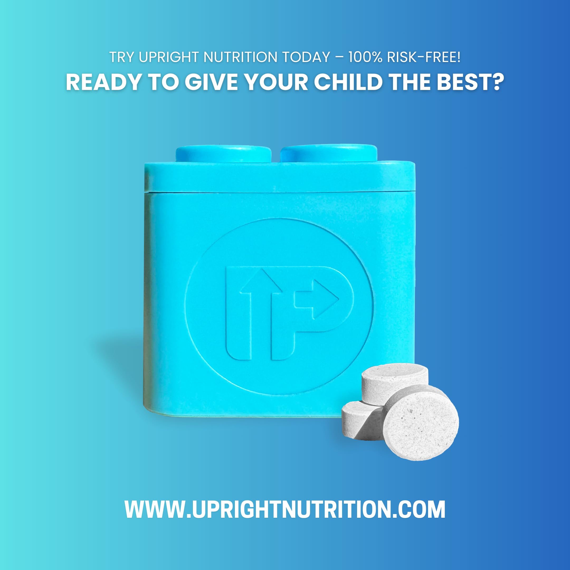 Upright Nutrition nutrition facts panel provides clear information for parents.