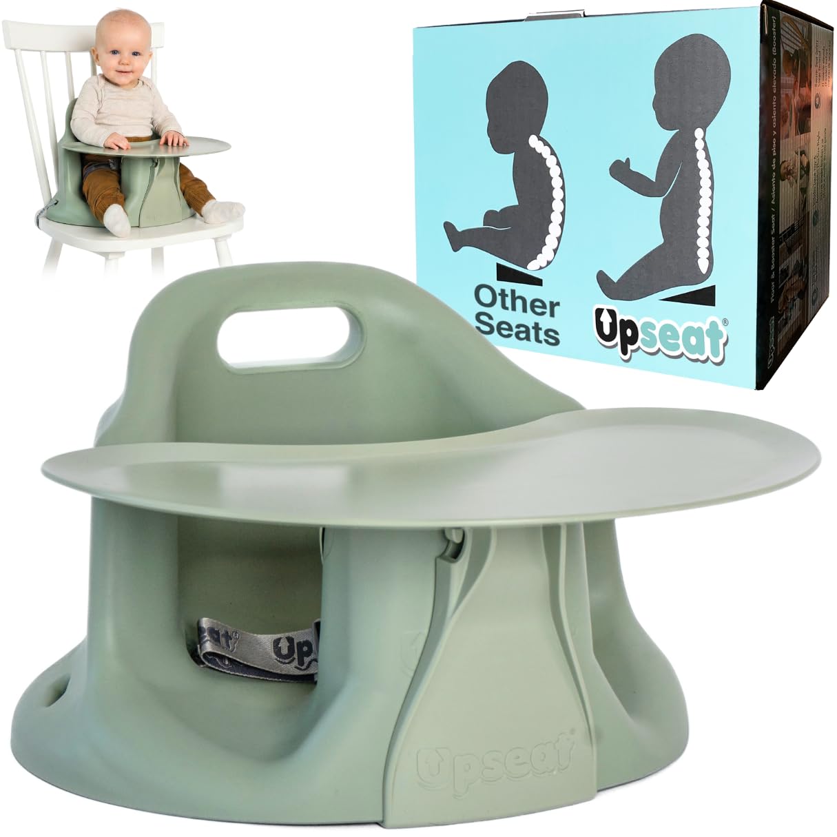 Upseat baby seat foam surface offers soft, secure comfort.