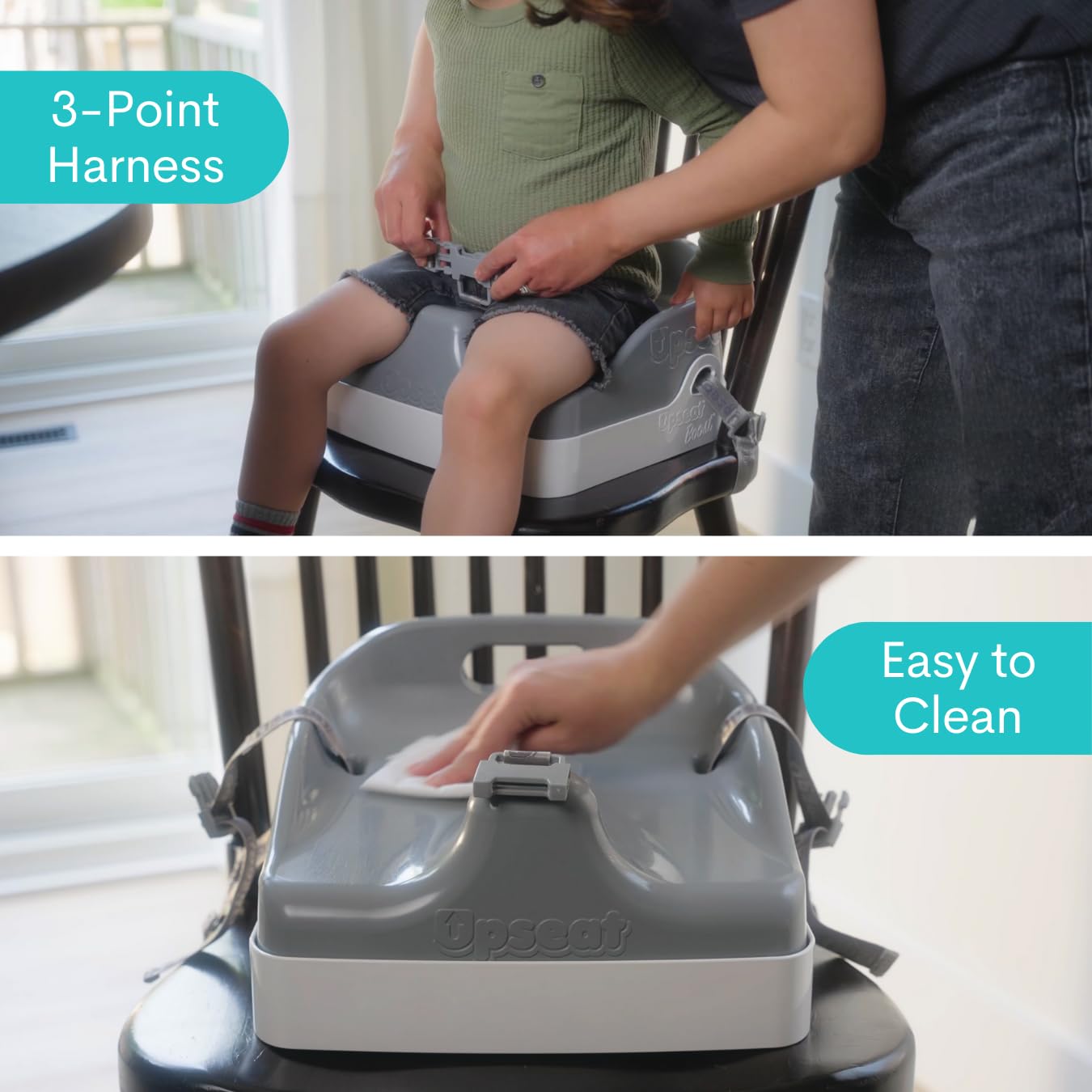 Upseat Boost used at a restaurant to illustrate flexible dining for families.