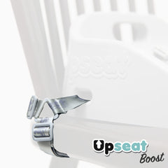 Upseat booster strap for toddler booster seat supports stability and quick reattachment.