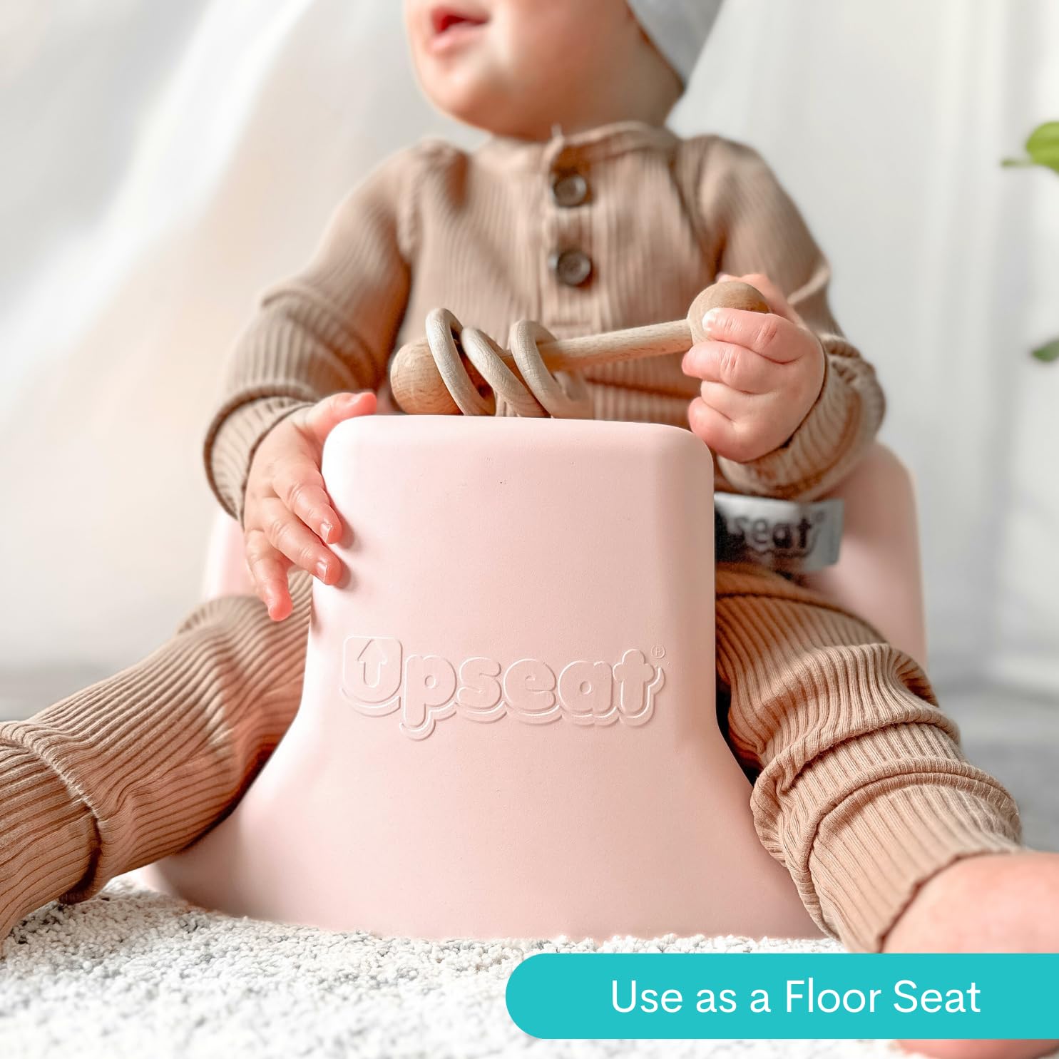 Upseat ergonomic hip-support design helps safe upright posture.