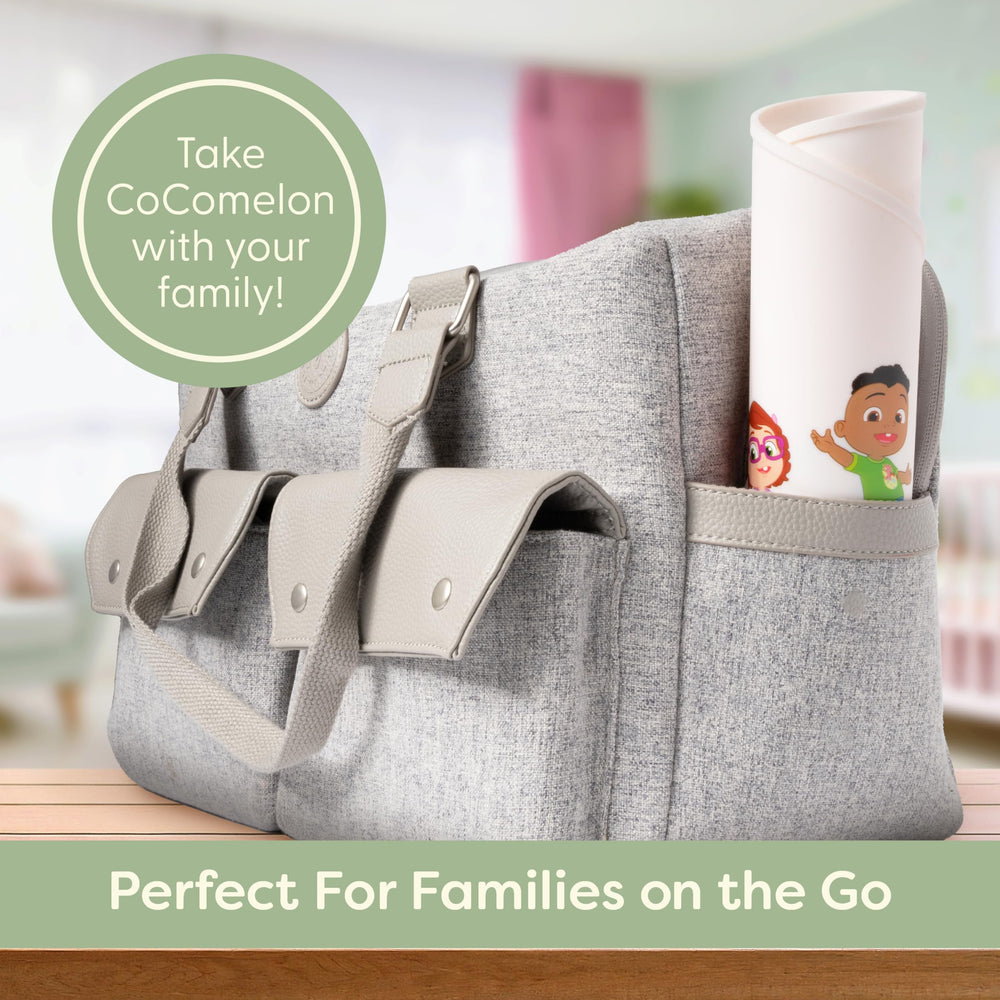 UpwardBaby CoComelon placemat on dining table for stable mealtime