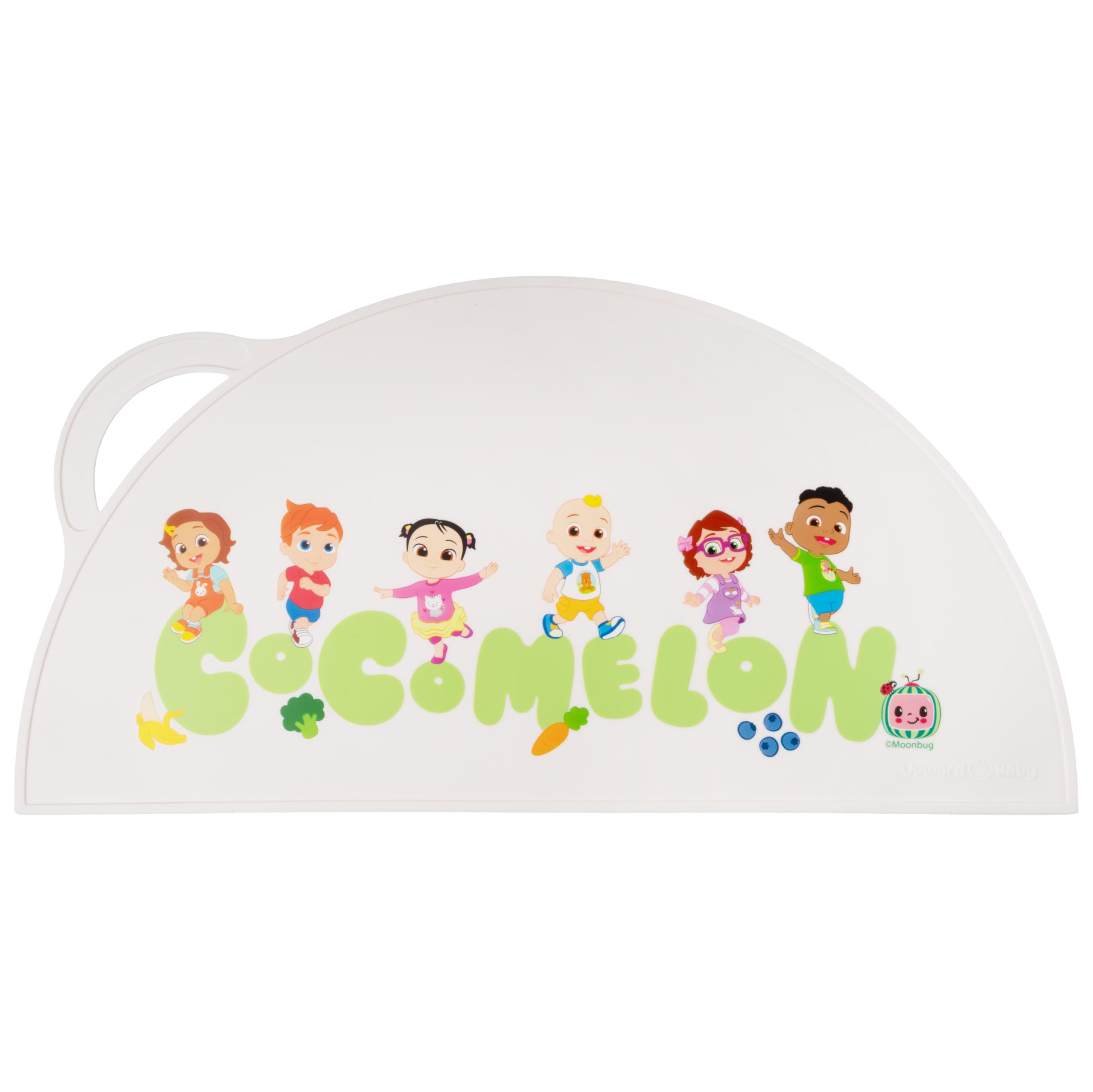 UpwardBaby CoComelon placemat with non-slip bottom keeps meals steady on flat tables
