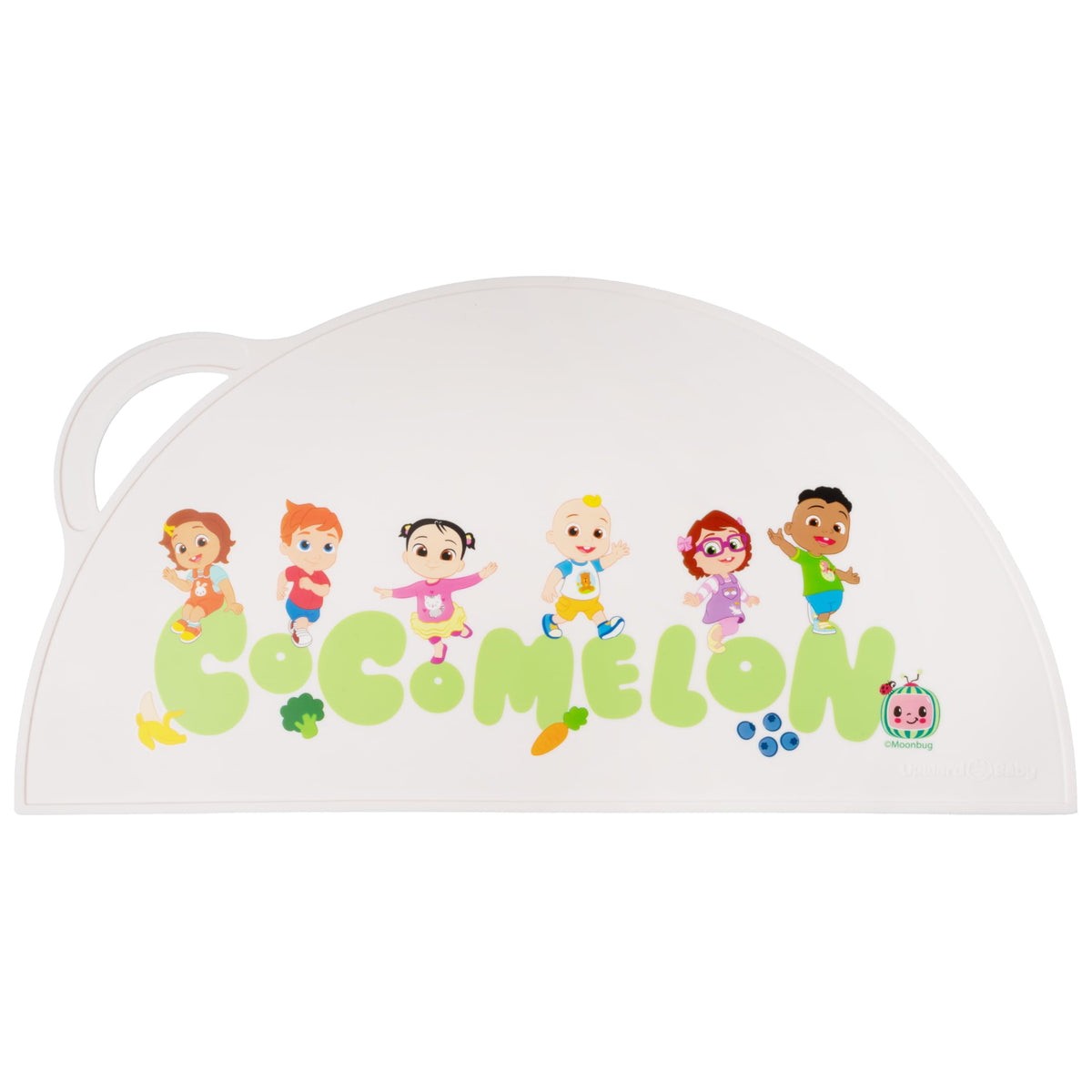 UpwardBaby CoComelon placemat with non-slip bottom keeps meals steady on flat tables