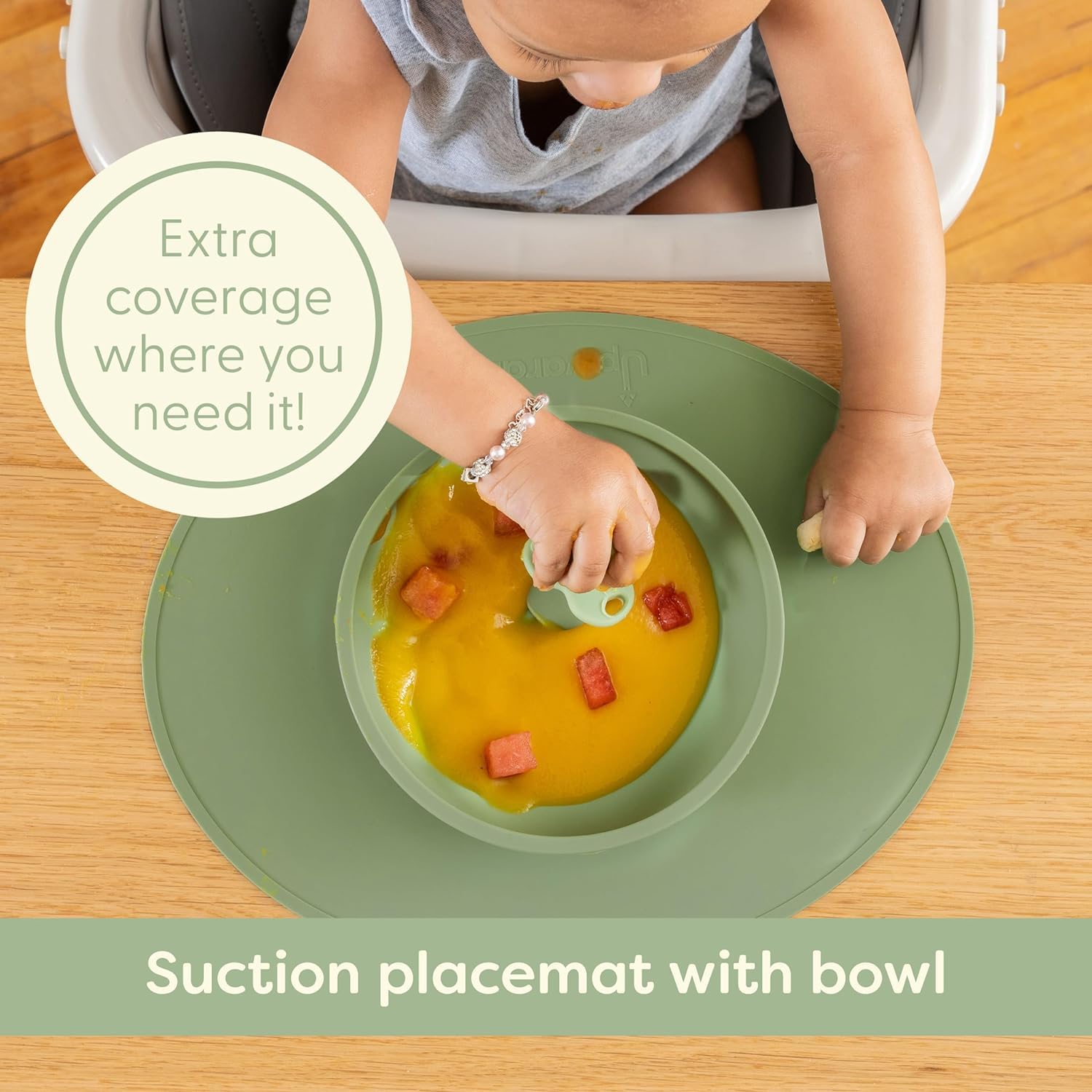 UpwardBaby dishwasher-safe feeding set for quick cleaning.