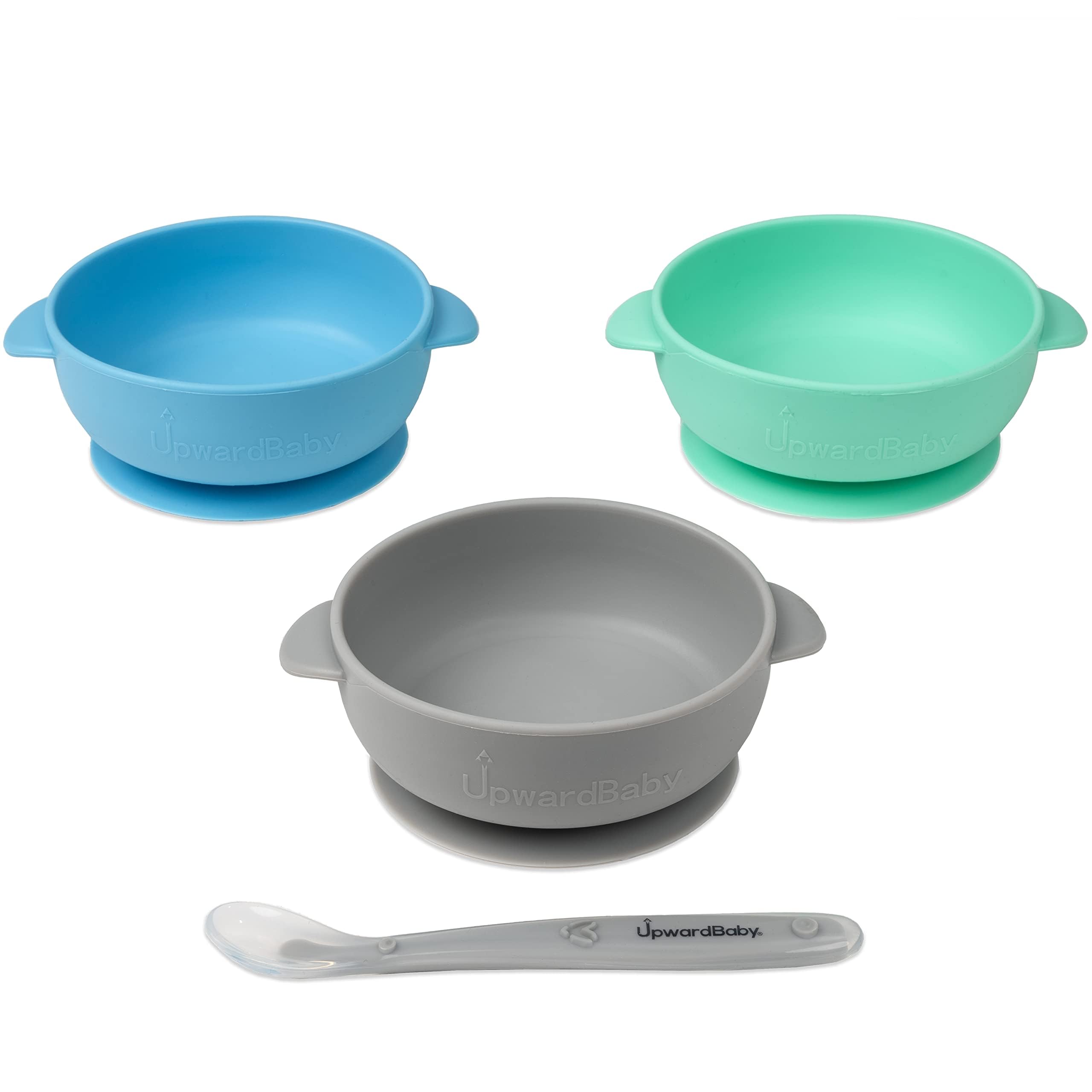 UpwardBaby silicone suction bowls set for mess-free toddler meals.