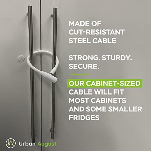 Urban August fridge lock demonstrates easy installation on handles