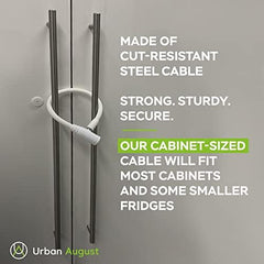 Urban August fridge lock demonstrates easy installation on handles