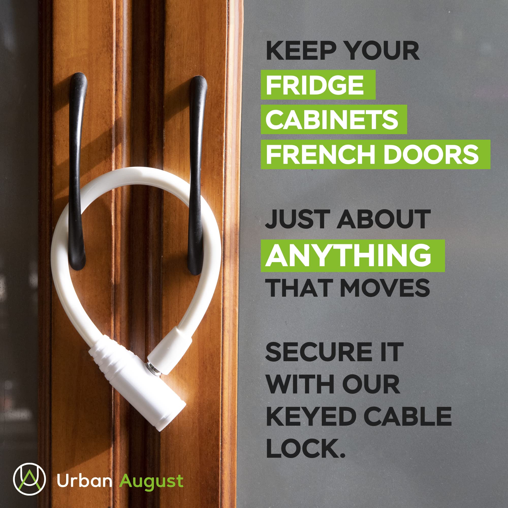 Urban August lock with two keys for quick, authorized fridge access.