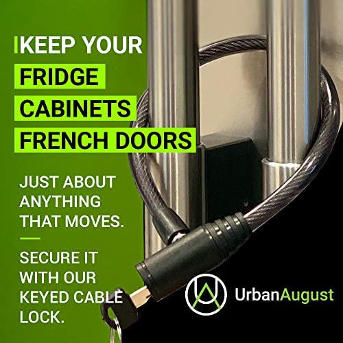 Urban August fridge lock shown with two keys for quick access