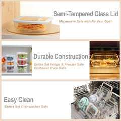 Urban Green round 55oz container with microwave-safe lid for quick reheats.