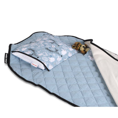 Urban Infant nap mat with removable pillow, machine-washable for easy care.