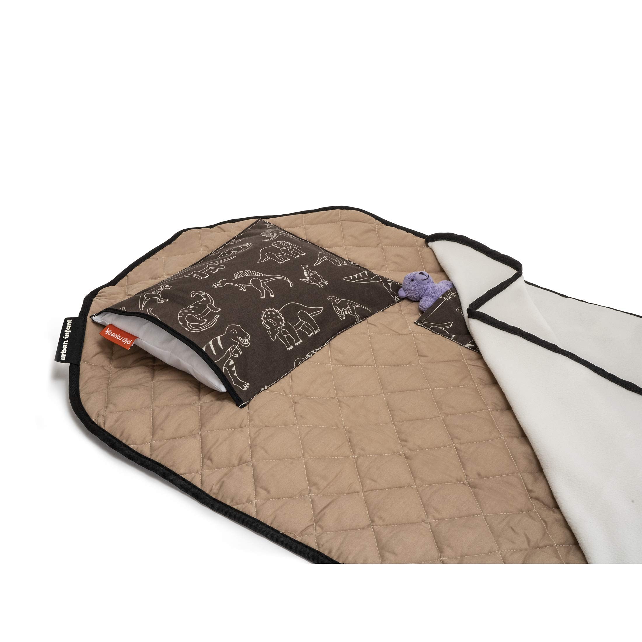 Urban Infant Tot Cot Nap Mat pillow removable for easy washing and quick drying.
