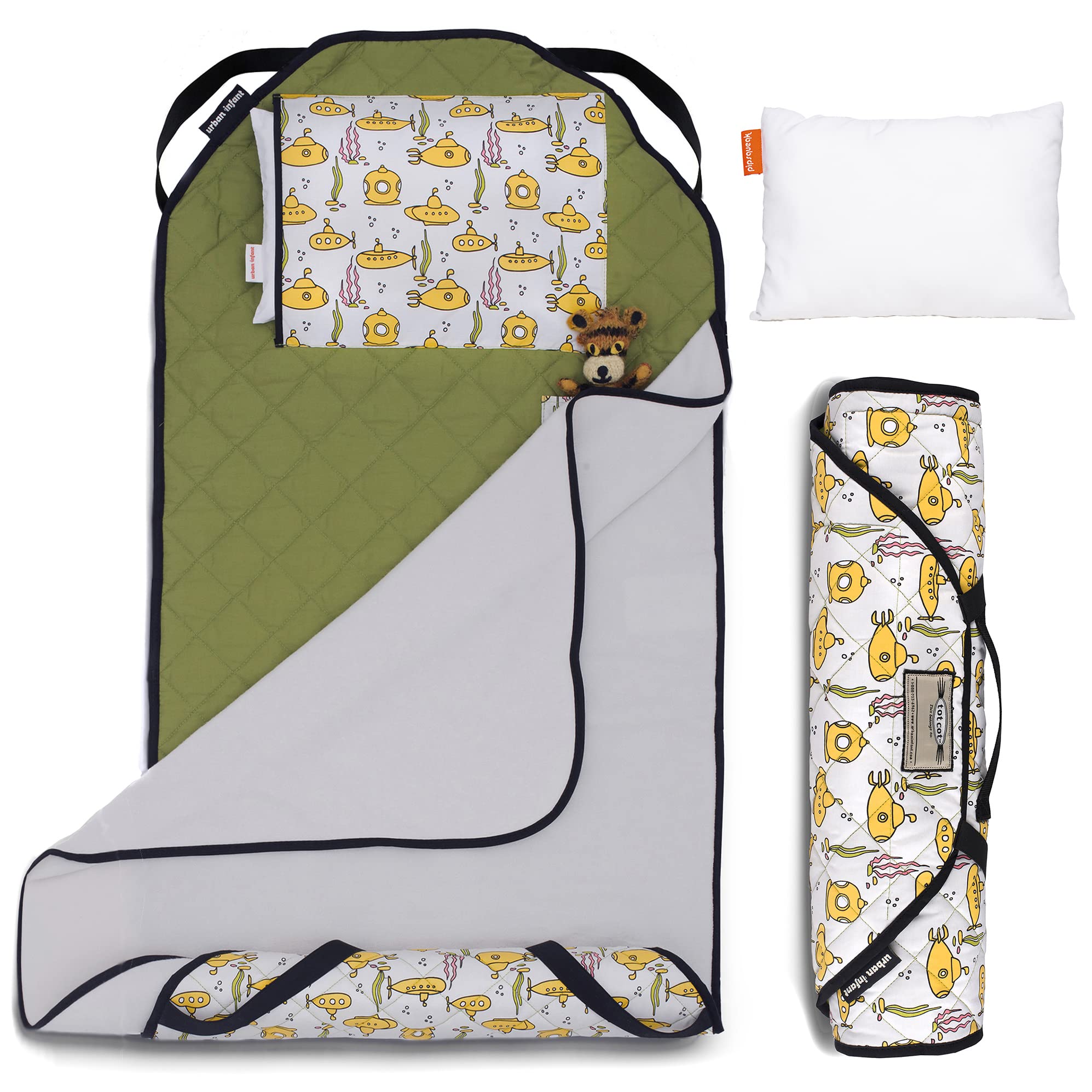 Urban Infant Tot Cot Nap Mat with removable pillow for easy washing