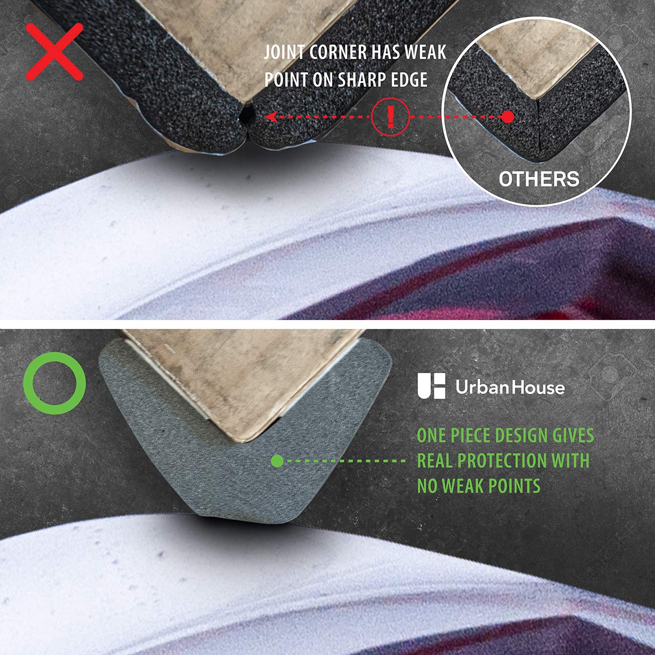 UrbanHouse corner guard can be cut to length for a custom fit.